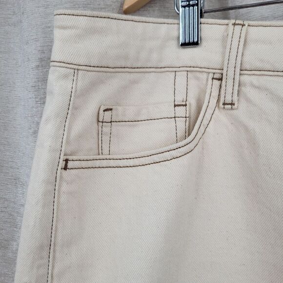 Torrid Denim Jean Beige Neutral Mini Skirt Button Fly Women's Plus Size 18 - Picture 5 of 9